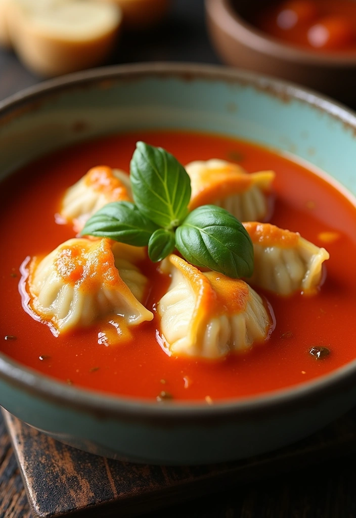 22 Must-Try Gyoza Soup Recipes That Will Warm Your Soul! - 12. Creamy Tomato Gyoza Soup