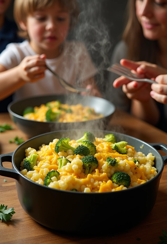 23 Cheap Dinners for a Family That Won’t Break the Bank (You’ll Love #10!) - 1. One-Pot Cheesy Broccoli Rice