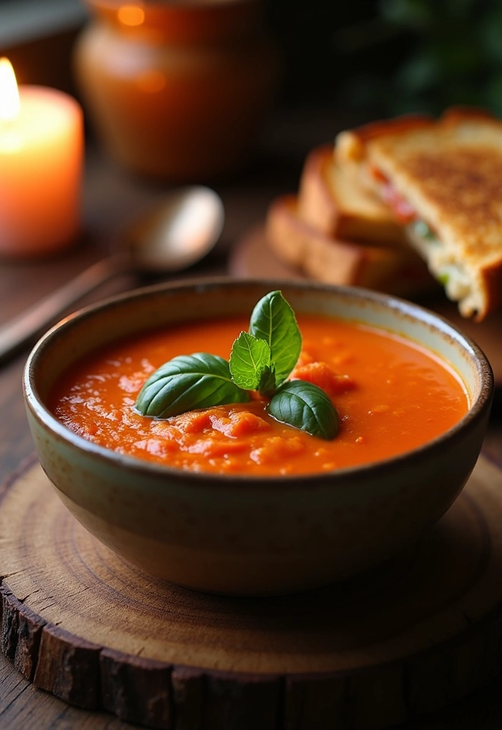 23 Cozy Winter Comfort Food Recipes That'll Warm Your Soul! - 1. Creamy Tomato Basil Soup