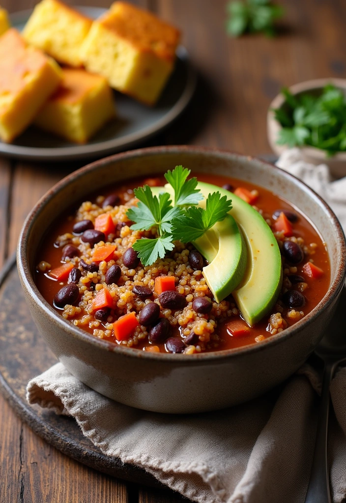 23 Cozy Winter Dinner Recipes That Will Warm Your Soul (You Won't Believe #15!) - 20. Quinoa and Black Bean Chili