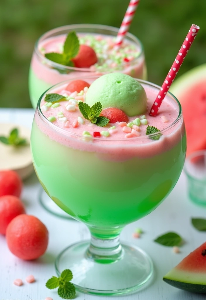 23 Easy Punch Recipes with Sherbert That Will Wow Your Guests! - 5. Mint Melon Sherbert Punch