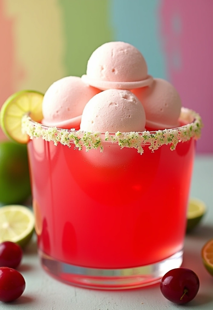 23 Easy Punch Recipes with Sherbert That Will Wow Your Guests! - 7. Cherry Limeade Sherbert Punch