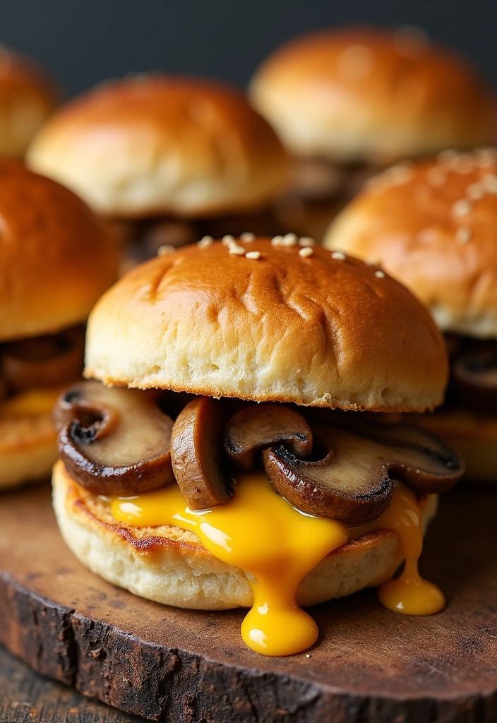 23 Easy Slider Recipes That Will Wow Your Guests (You'll Love #12!) - 23. Cheesy Mushroom Sliders