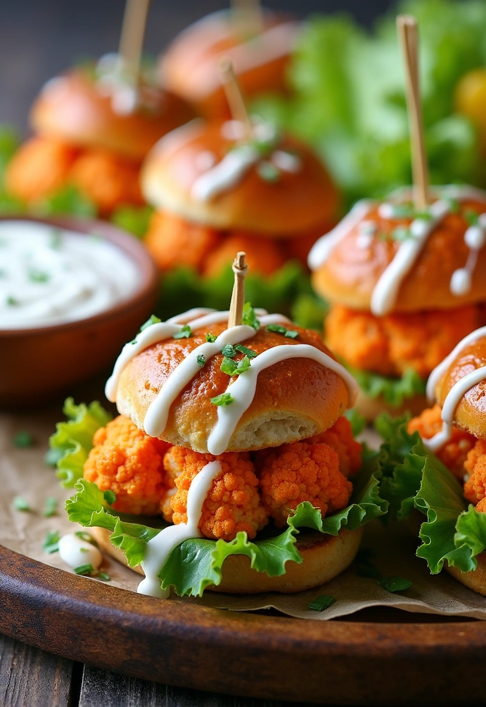 23 Easy Slider Recipes That Will Wow Your Guests (You'll Love #12!) - 5. Buffalo Cauliflower Sliders