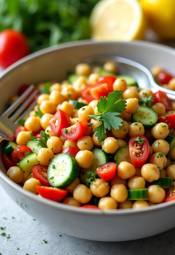 23 Low Calorie High Protein Meals That Aren't Chicken (You Won't Believe #5!) - 6. Chickpea Salad