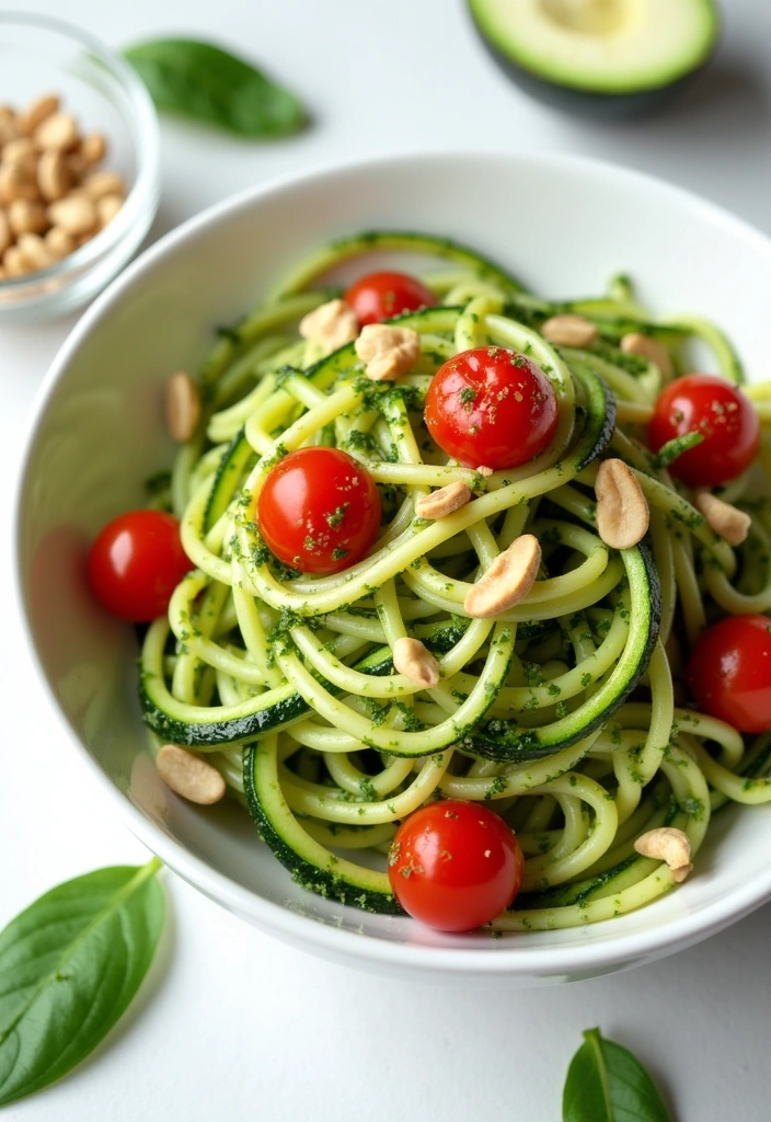 23 Low Calorie High Protein Meals That Aren't Chicken (You Won't Believe #5!) - 8. Zucchini Noodles with Pesto