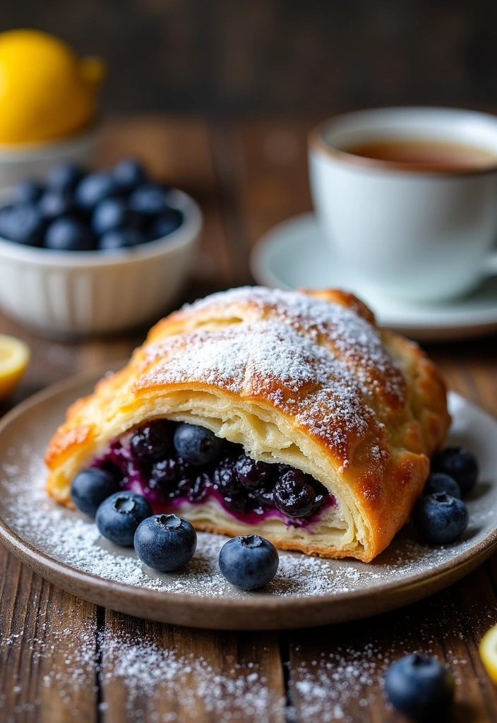 23 Mind-Blowing Puff Pastry Desserts You Can Make in Minutes! - 10. Blueberry Lemon Puff Pastry Strudel