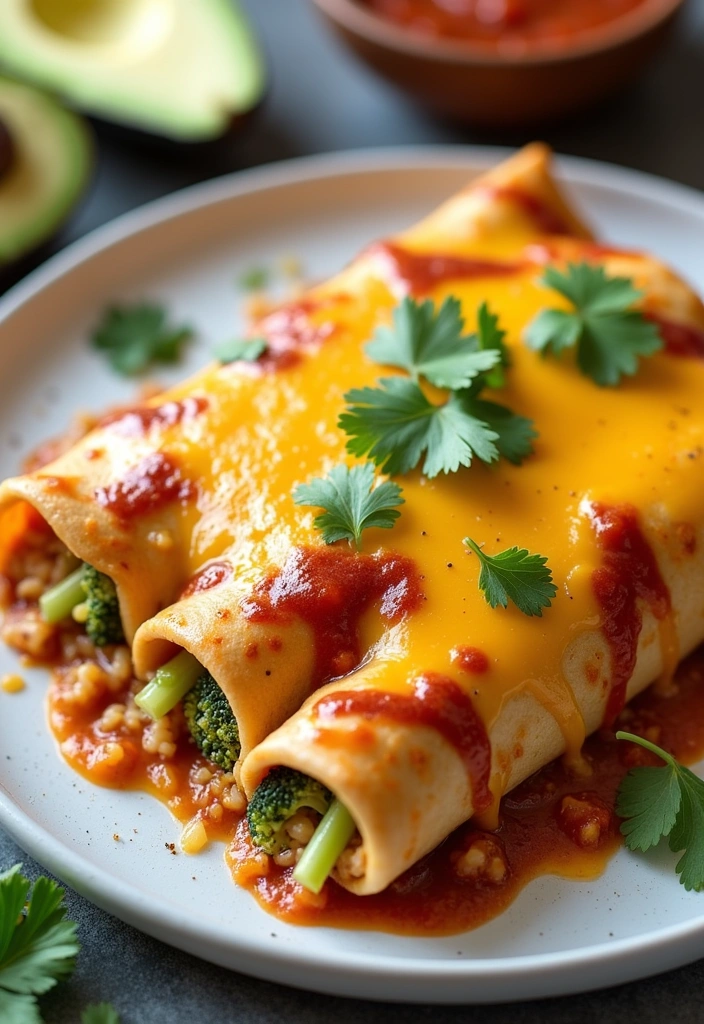 23 Ninja Foodi Cheesy Broccoli Chicken and Rice Recipes That Will Blow Your Mind! - 10. Cheesy Broccoli Chicken and Rice Enchiladas