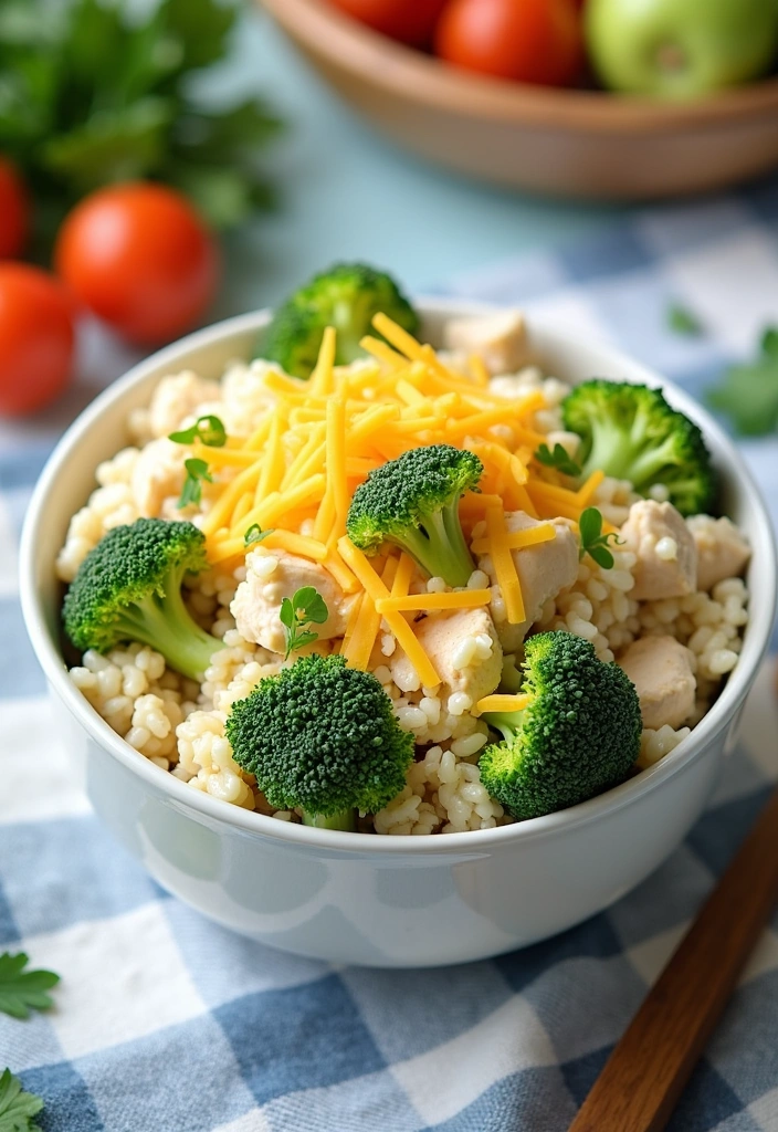 23 Ninja Foodi Cheesy Broccoli Chicken and Rice Recipes That Will Blow Your Mind! - 13. Cheesy Broccoli Chicken and Rice Salad