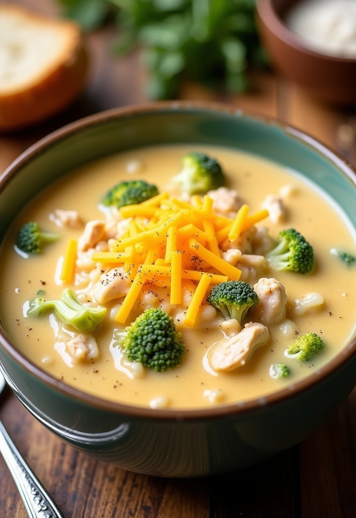 23 Ninja Foodi Cheesy Broccoli Chicken and Rice Recipes That Will Blow Your Mind! - 3. Creamy Cheesy Chicken, Broccoli, and Rice Soup