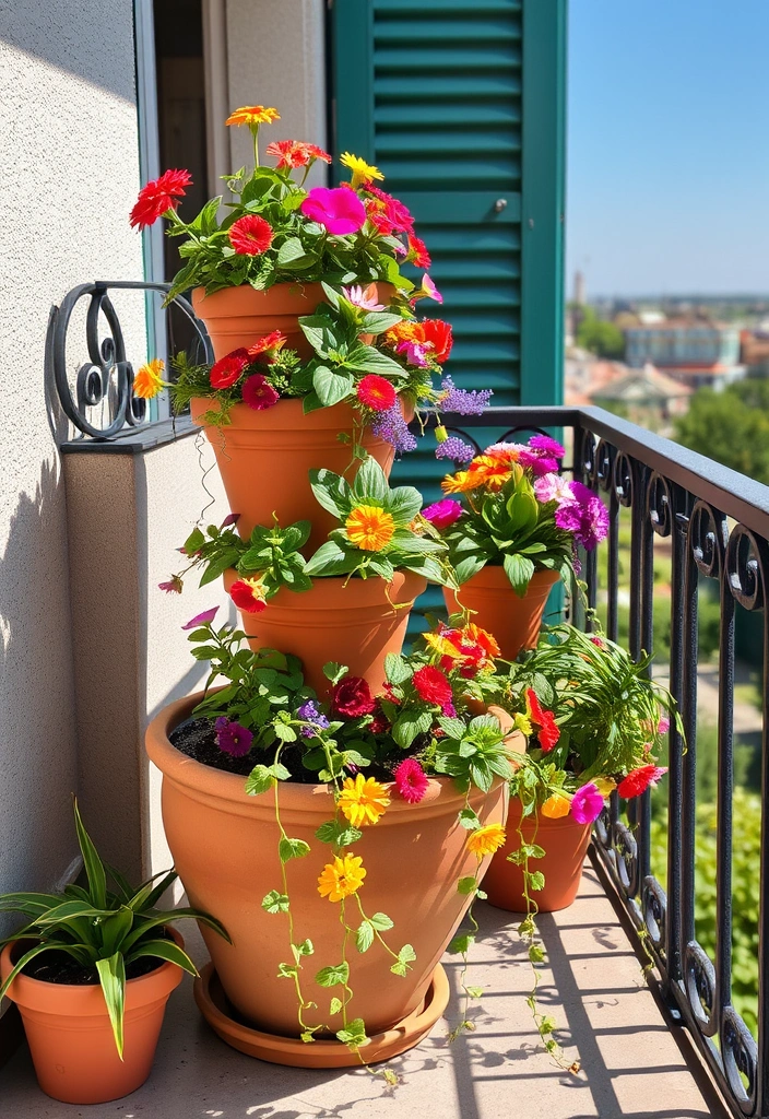 21 Stunning Outdoor Potted Plants Ideas That Will Transform Your Space! - 20. Terraced Garden Pots