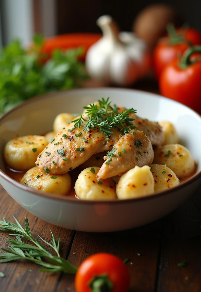 24 Homemade Chicken and Dumpling Ideas That'll Warm Your Soul! - 4. Herbed Chicken and Dumplings with Garlic