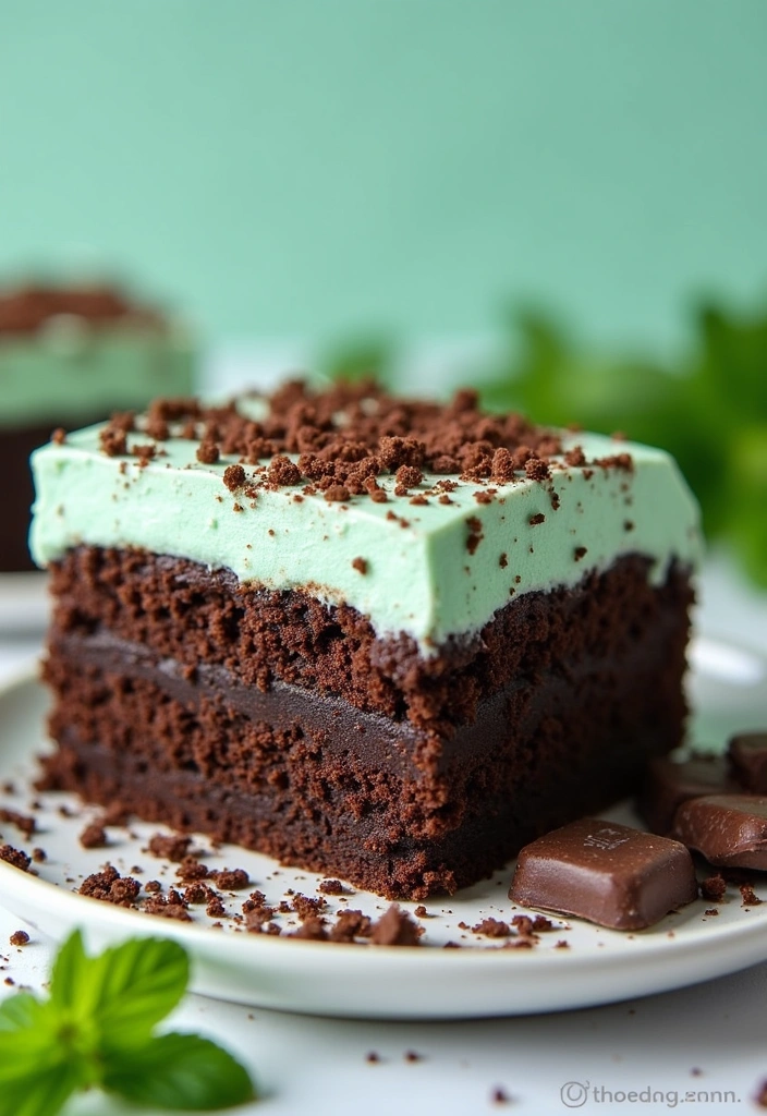 24 Irresistible Poke Cake Recipes That Will Make Your Taste Buds Dance! - 12. Chocolate Mint Poke Cake