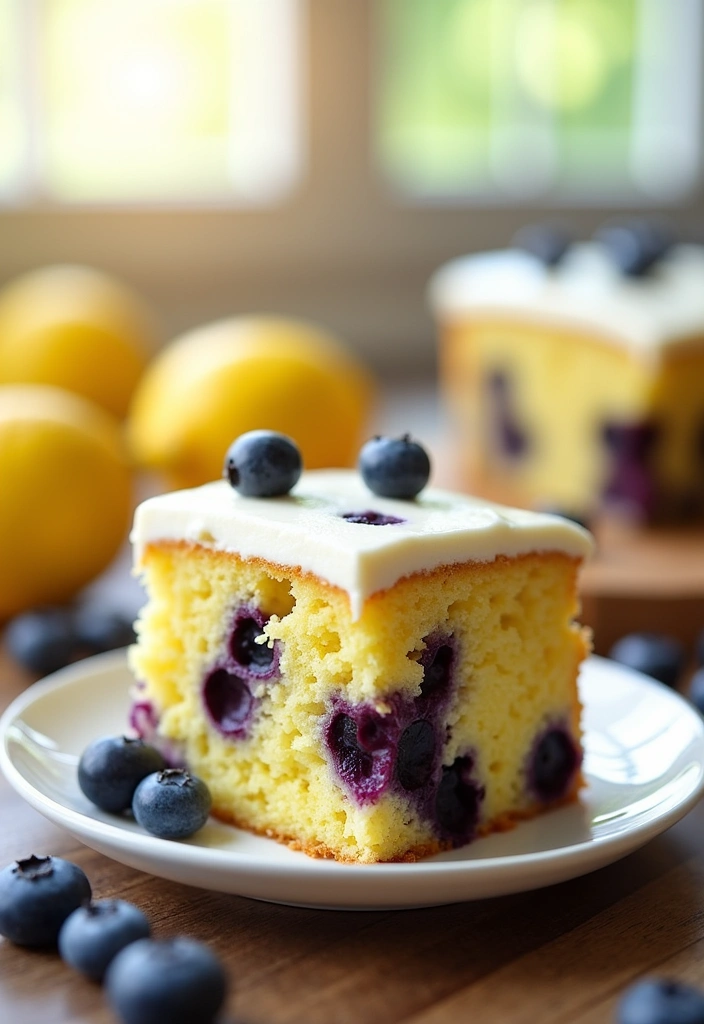 24 Irresistible Poke Cake Recipes That Will Make Your Taste Buds Dance! - 3. Lemon Blueberry Poke Cake