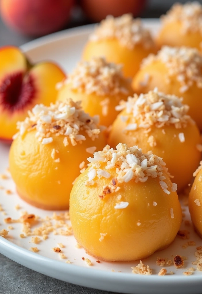 24 Whole Peach Mochi Recipes That'll Make You Scream 'YUM!' - 10. Peach Mochi with Coconut