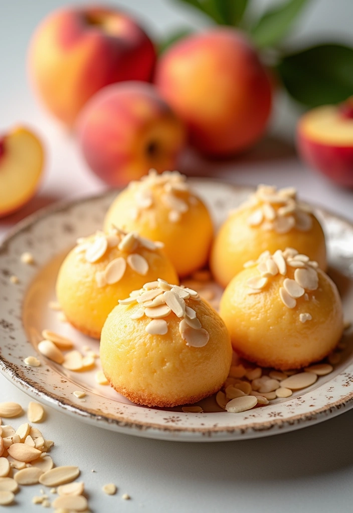 24 Whole Peach Mochi Recipes That'll Make You Scream 'YUM!' - 11. Peach Mochi with Almonds