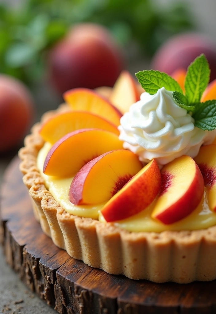 24 Whole Peach Mochi Recipes That'll Make You Scream 'YUM!' - 13. Peach Mochi Tart