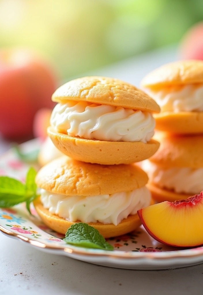 24 Whole Peach Mochi Recipes That'll Make You Scream 'YUM!' - 2. Peach Mochi Ice Cream Sandwiches