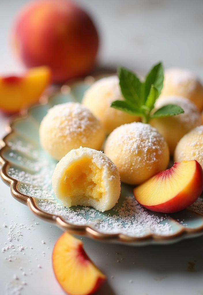 24 Whole Peach Mochi Recipes That'll Make You Scream 'YUM!' - 8. Peach Mochi Cheesecake Bites