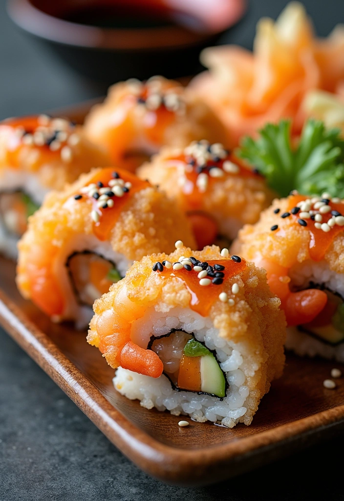 24 Easy Cooked Sushi Recipes You Can Make at Home (Even If You’re a Beginner!) - 2. Shrimp Tempura Rolls