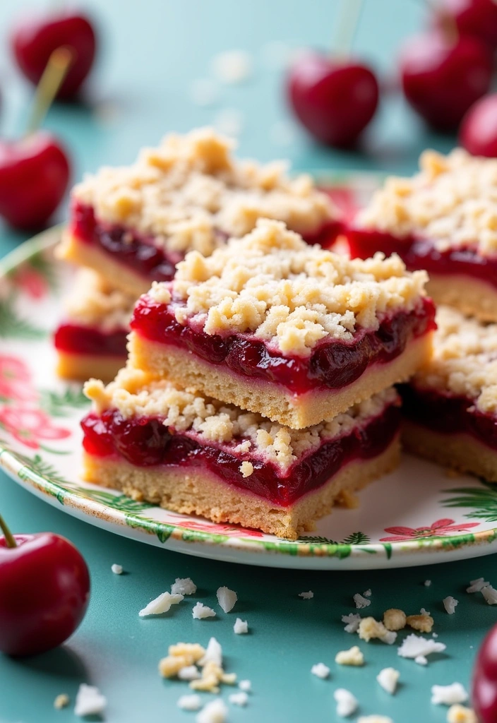 25 Cherry Pie Bars Recipes That Will Make Your Taste Buds Dance! - 11. Cherry Pie Bars with Coconut Crust