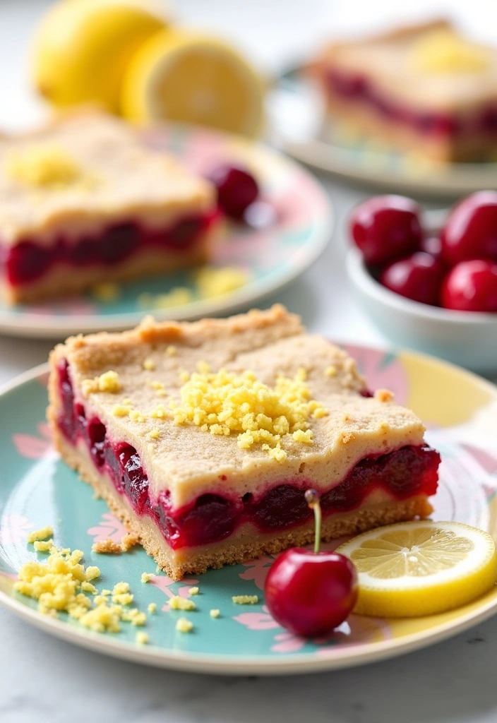 25 Cherry Pie Bars Recipes That Will Make Your Taste Buds Dance! - 12. Cherry Pie Bars with Lemon Zest