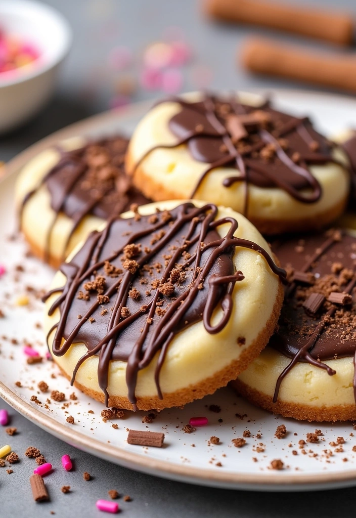 25 Churro Cheesecake Donut Cookies Recipes That Will Blow Your Mind! - 2. Chocolate Drizzle Churro Cheesecake Cookies