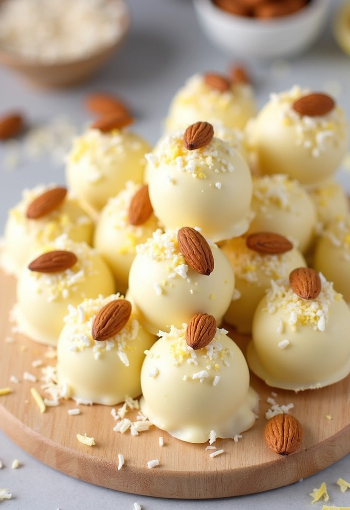 25 Easy White Chocolate Lemon Truffles That Will Make You the Dessert Hero! - Almond Joy Lemon White Chocolate Truffles