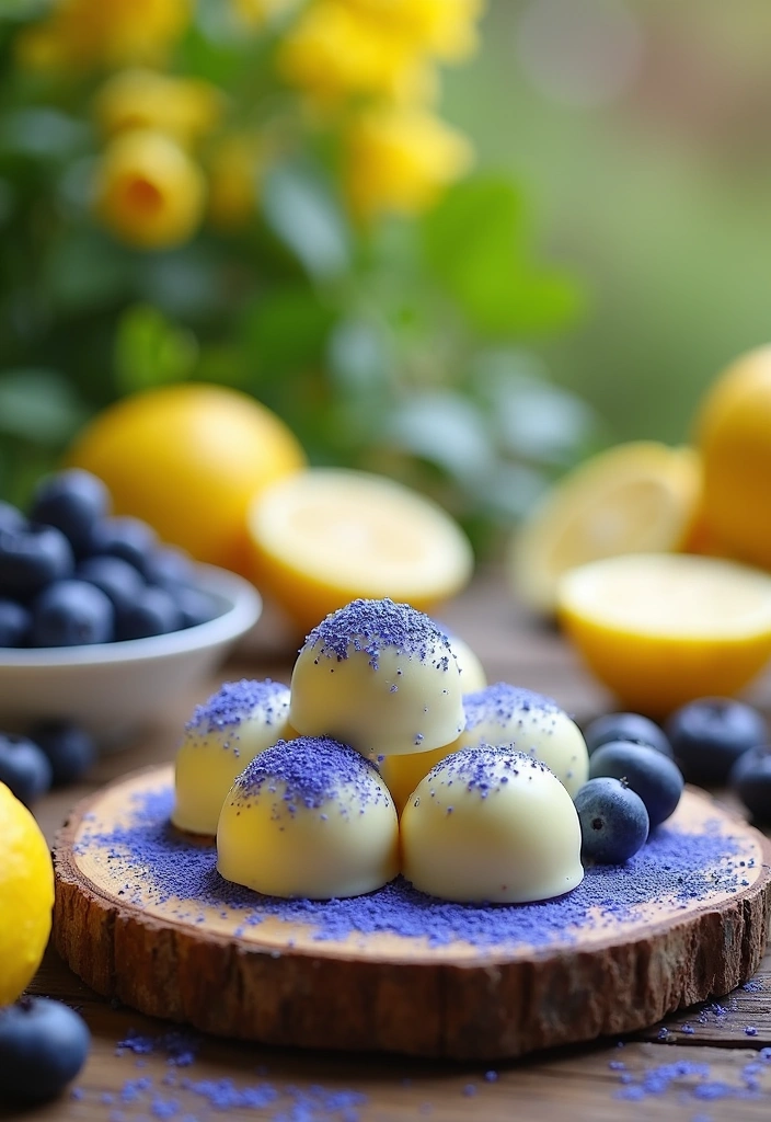 25 Easy White Chocolate Lemon Truffles That Will Make You the Dessert Hero! - Lemon Blueberry White Chocolate Truffles