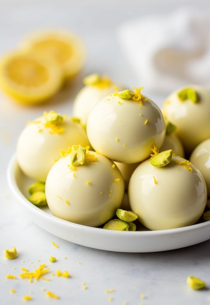 25 Easy White Chocolate Lemon Truffles That Will Make You the Dessert Hero! - Lemon Pistachio White Chocolate Truffles