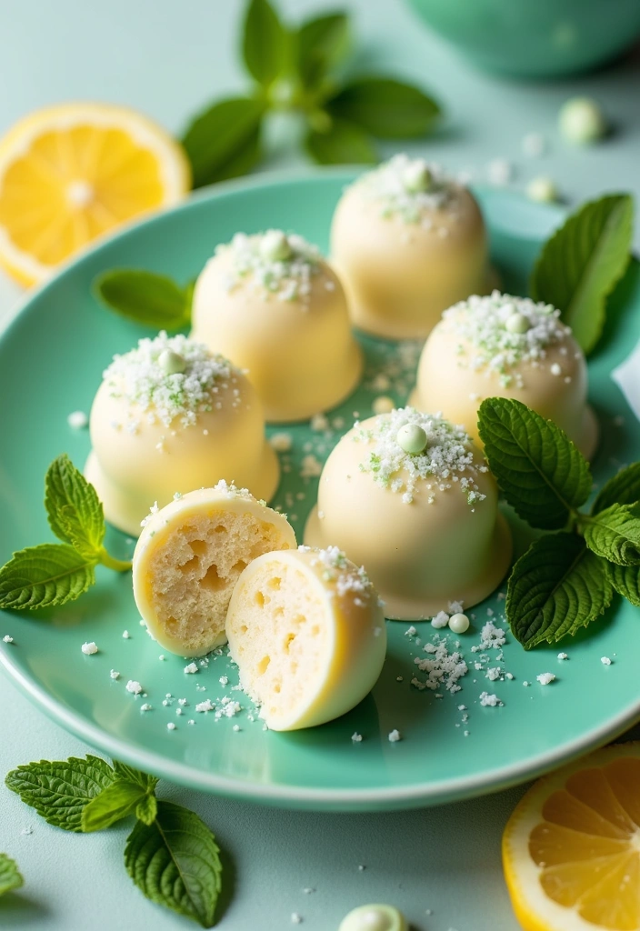 25 Easy White Chocolate Lemon Truffles That Will Make You the Dessert Hero! - Mint Lemon White Chocolate Truffles