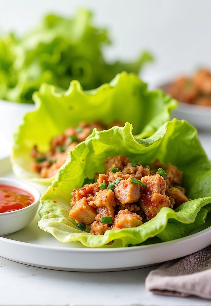 25 High Protein Lunch Ideas That Will Fuel Your Day (You Won't Believe #12!) - 7. Spicy Tuna Salad Lettuce Wraps