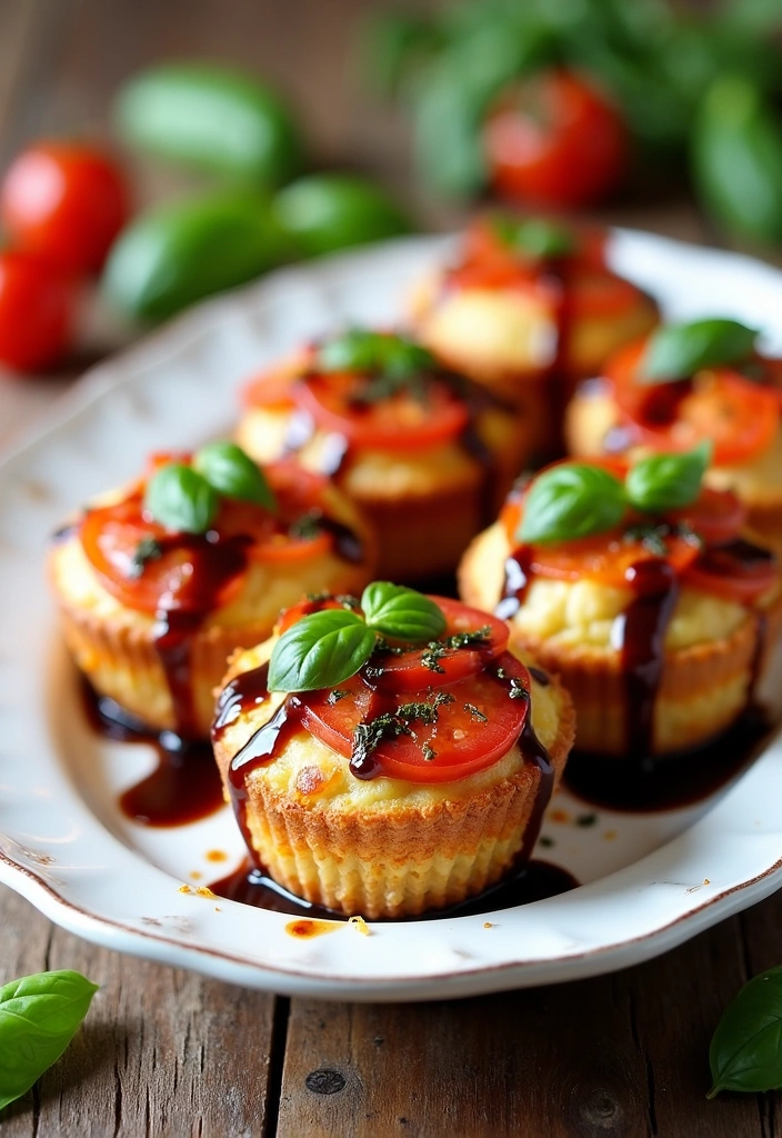 25 Lasagna Cupcakes Recipes That Will Blow Your Mind (You Won't Believe #12!) - 14. Caprese Lasagna Cupcakes