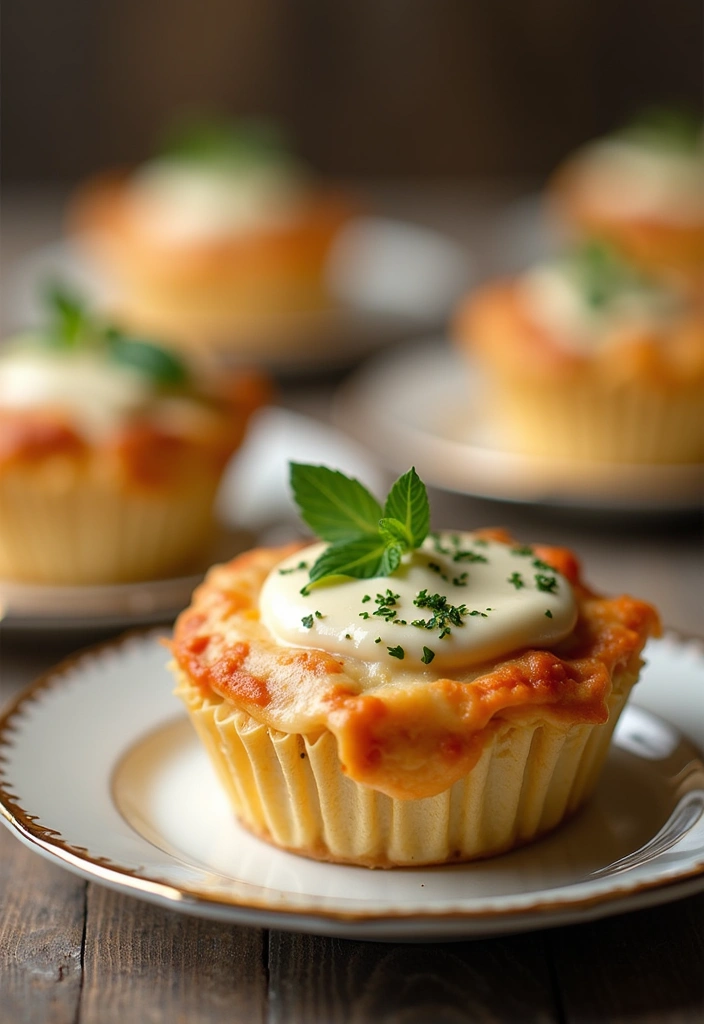 25 Lasagna Cupcakes Recipes That Will Blow Your Mind (You Won't Believe #12!) - 7. White Sauce Lasagna Cupcakes