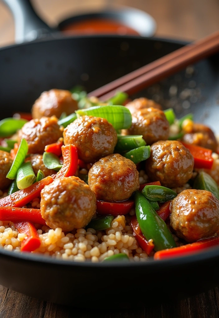 25 Meatball Dinner Recipes That Will Make Tonight's Dinner a Breeze! - 10. Meatball and Veggie Stir-Fry