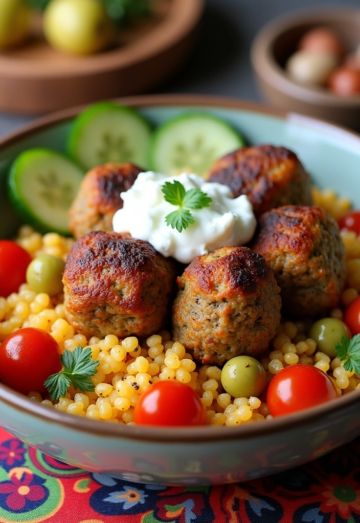 25 Meatball Dinner Recipes That Will Make Tonight's Dinner a Breeze! - 4. Mediterranean Meatball Bowls