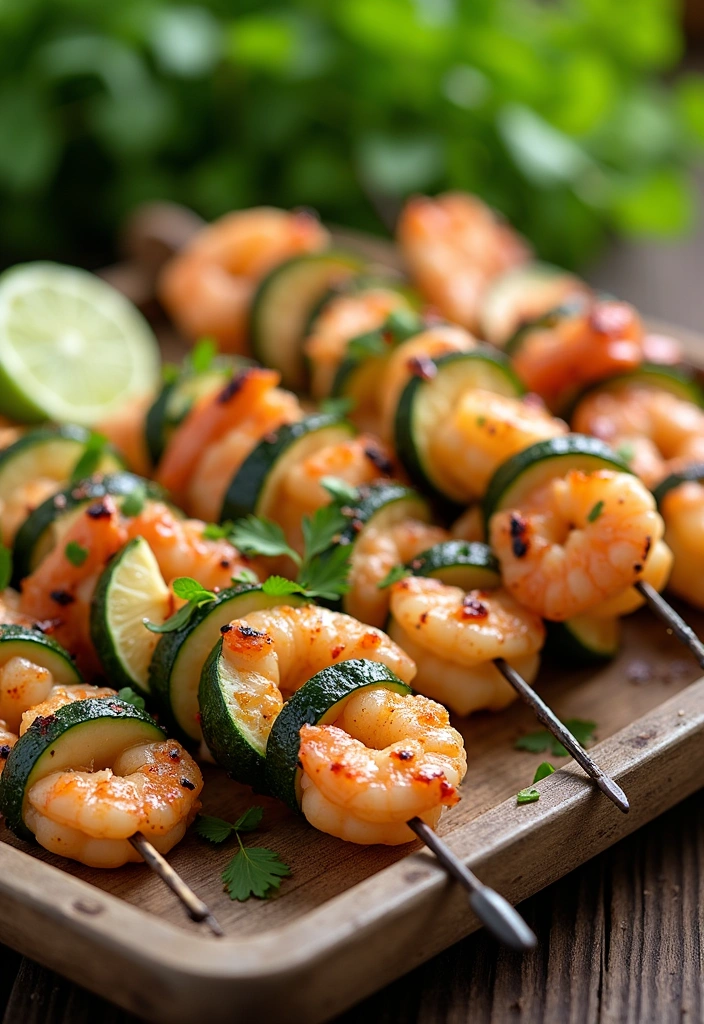 25 Mouthwatering Roasted Mexican Zucchini Recipes You Need to Try Tonight! - 10. Zucchini and Shrimp Skewers