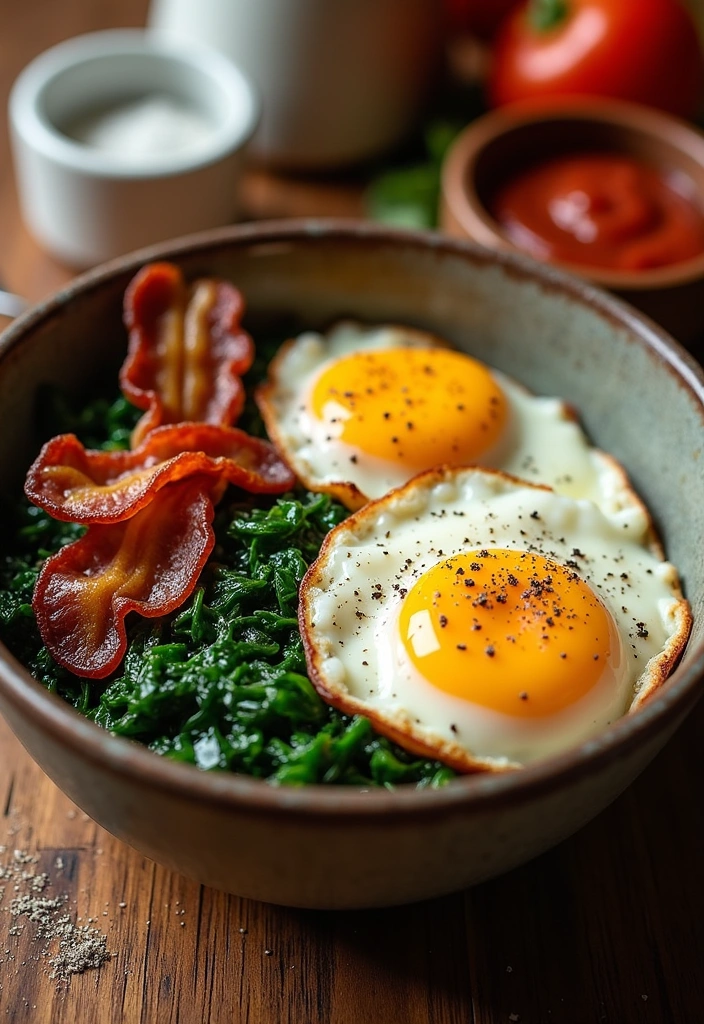 26 Healthy Egg Recipes for Breakfast That Will Make You Jump Out of Bed! - 12. Egg and Bacon Breakfast Bowl