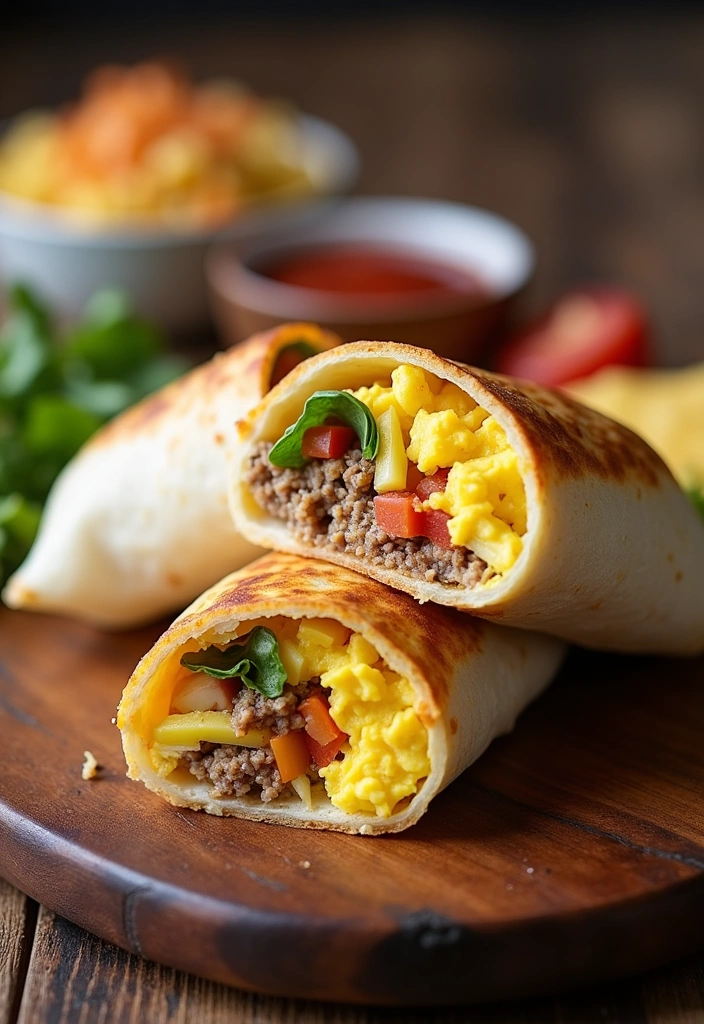 26 Healthy Egg Recipes for Breakfast That Will Make You Jump Out of Bed! - 13. Egg and Sausage Breakfast Burrito