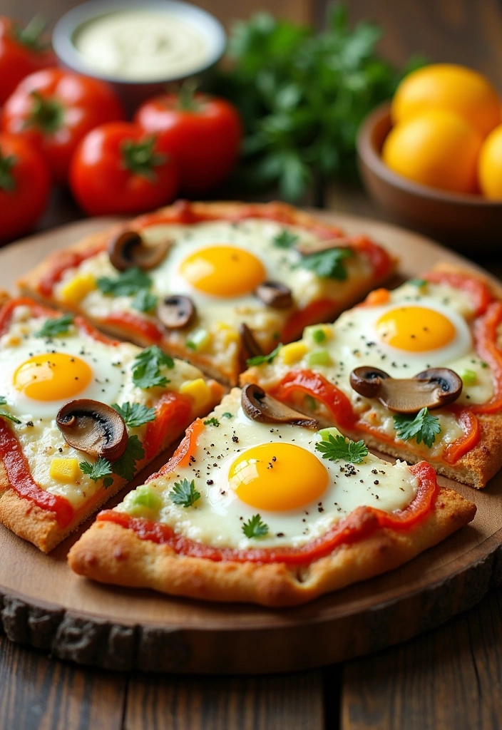 26 Healthy Egg Recipes for Breakfast That Will Make You Jump Out of Bed! - 15. Egg and Veggie Breakfast Pizza