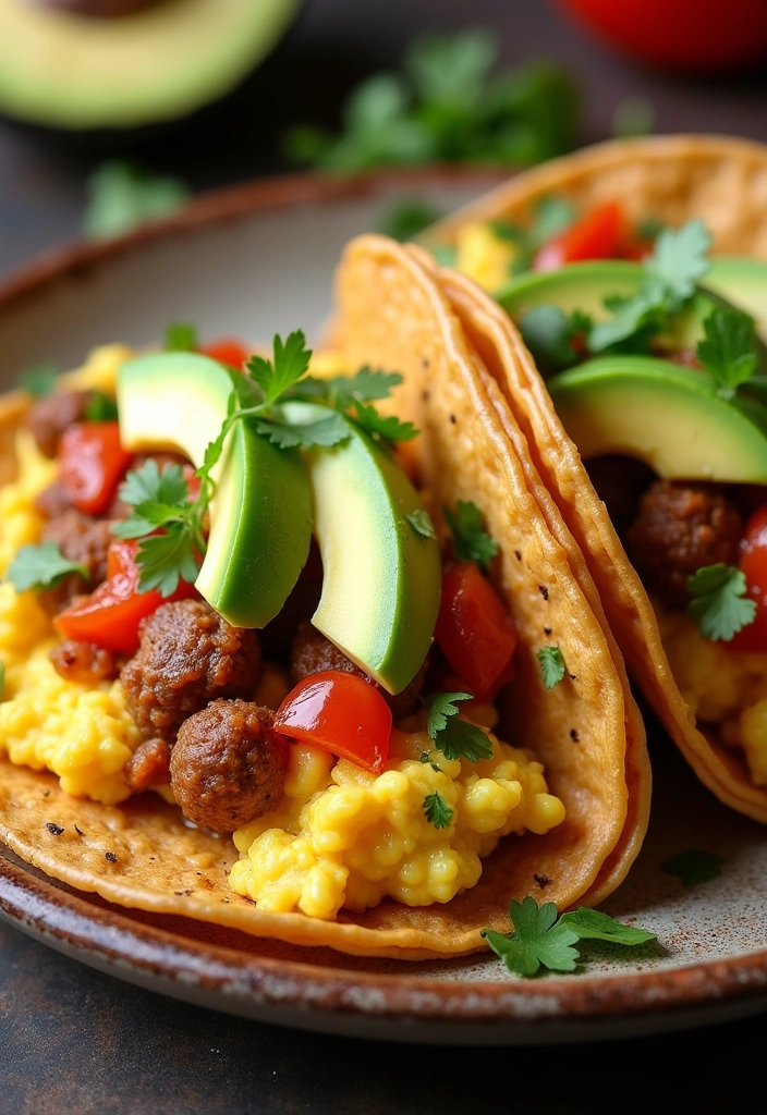 26 Healthy Egg Recipes for Breakfast That Will Make You Jump Out of Bed! - 17. Egg and Chorizo Breakfast Tacos