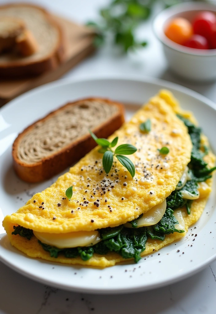 26 Healthy Egg Recipes for Breakfast That Will Make You Jump Out of Bed! - 3. Spinach and Cheese Omelet