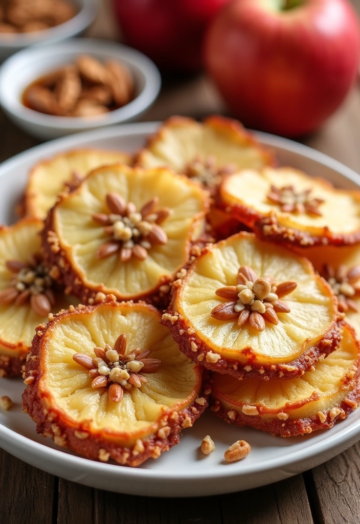 26 Quick and Easy Oven Baked Apple Chips That Are Healthier Than Potato Chips! - 11. Nutty Apple Chips