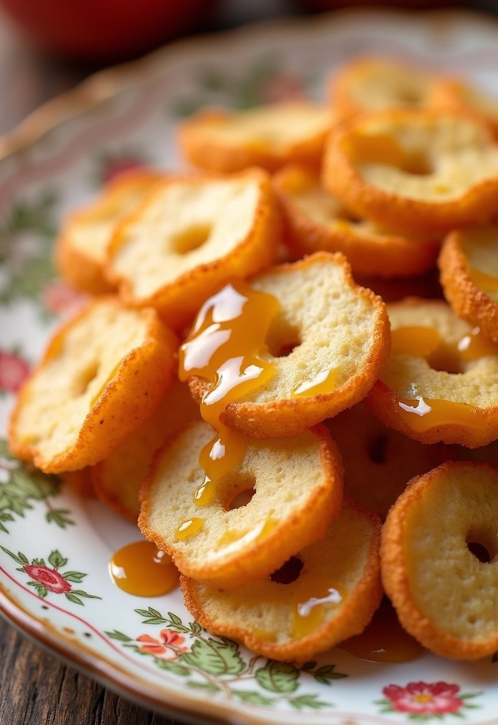 26 Quick and Easy Oven Baked Apple Chips That Are Healthier Than Potato Chips! - 19. Caramel Drizzled Apple Chips