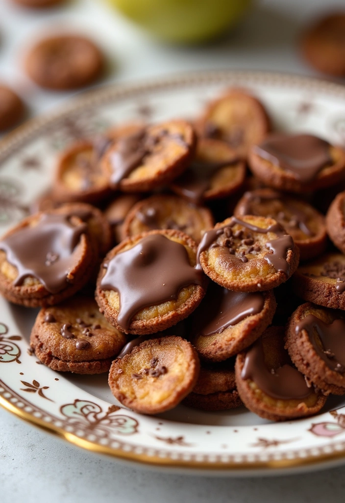 26 Quick and Easy Oven Baked Apple Chips That Are Healthier Than Potato Chips! - 25. Nut-Free Chocolate Apple Chips