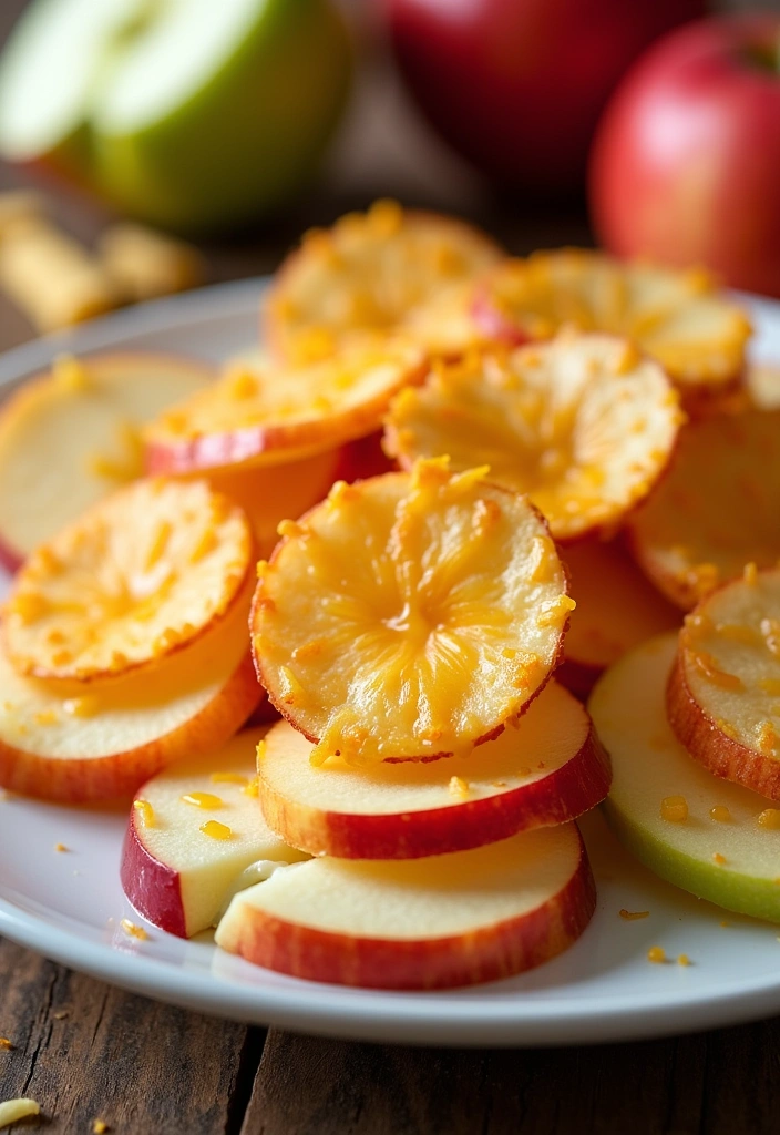 26 Quick and Easy Oven Baked Apple Chips That Are Healthier Than Potato Chips! - 6. Cheesy Apple Chips