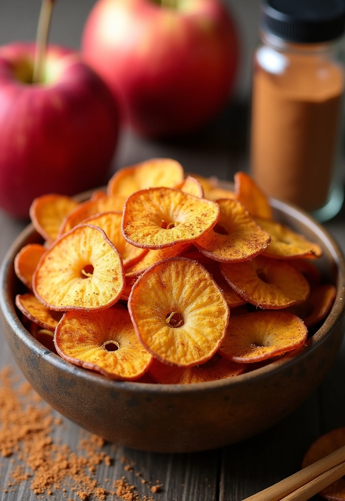 26 Quick and Easy Oven Baked Apple Chips That Are Healthier Than Potato Chips! - 9. Pumpkin Spice Apple Chips