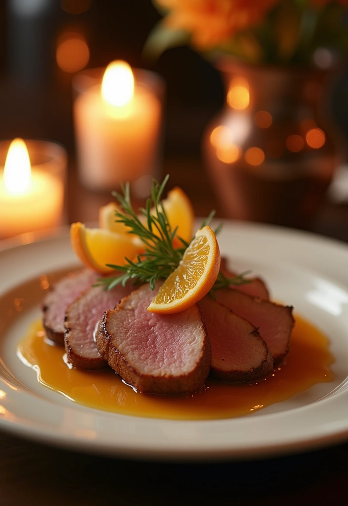 26 Romantic Dinner Ideas for Two That Will Ignite the Spark! - 9. Exquisite Duck à l'Orange