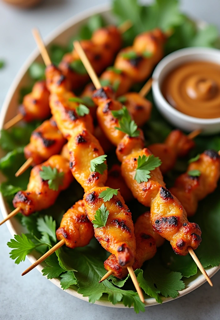 27 Delicious Simple Appetizers Finger Foods for a House Party (Your Guests Will Rave About #15!) - 14. Chicken Satay Skewers