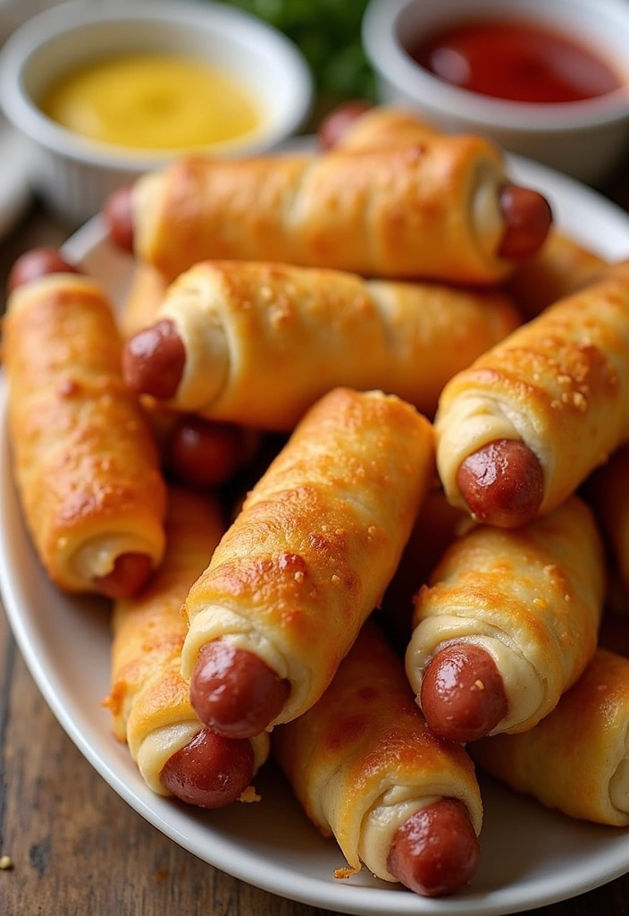 27 Delicious Simple Appetizers Finger Foods for a House Party (Your Guests Will Rave About #15!) - 24. Pigs in a Blanket